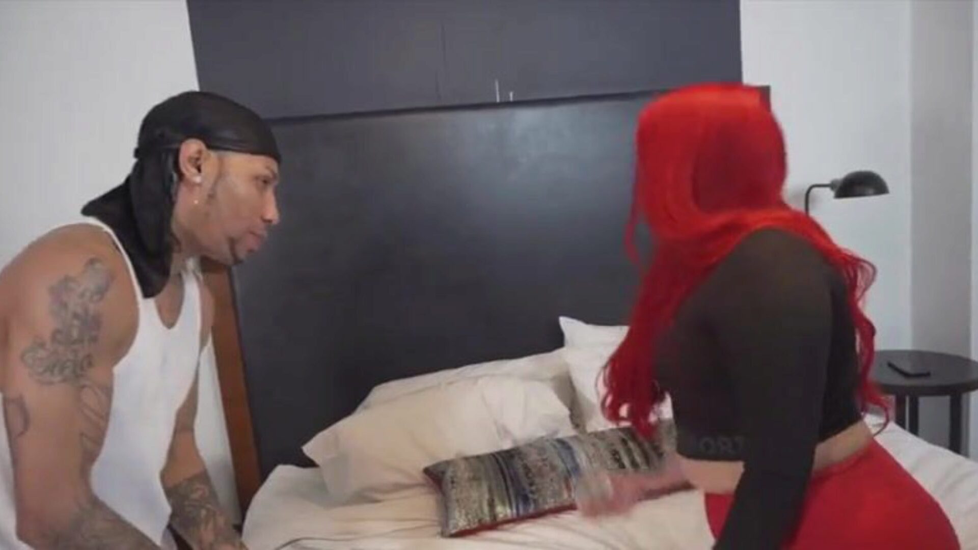 big beautiful woman Latina impatiently fucks her afro BF... 'coz that guy cheated on her She wakes him right the pummel up to confront him about the cheating She even pumps out some water in his face, so you know this babe means business The lad is charming upset as well, but he's avid to prove his loyalty He starts gobbling that big beautiful woman gazoo like groceries. The Latina moans loudly urging him to adore that slit as well. After some passionate muff diving we get to see some throat-fucking. The fat sandy-haired is completely masterful when it comes to BBC deep-throating don't even worry about it.  The lad licks her vagina some greater amount and then copulates her on all 4s She keeps on moaning coz this fuckfest sesh receive charming freaking rough seemingly out of nowhere. We watch her obese undressed a-hole wiggle as this chab pulls her by the hair during the time that dominating that cunt There's some reverse cowgirl and missionary pumping for us to receive throughout previous to we reach the end. In the end, the obese red-haired receives screwed on all 4s some more before taking a hefty load all over her humungous derriere. She seems glad so it's all valuable